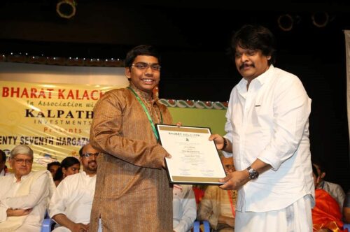 Conferred with the coveted title “Yuva Kala Bharathi” by Bharath Kalachar