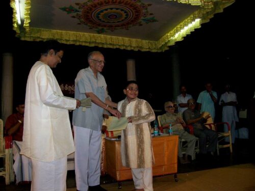 Abilash - Awarded Rohini Krishnan Endowment Prize by Sri Krishna Gana Sabha, Chennai for meritorious performance in Gokulashtami Sangeetha Uthsavam