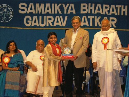 Abilash was awarded the prestigious title of Samaiki Bharat Gaurav Satkar (Ugadhi Puraskar) instituted by Madras Telugu Acadamy,